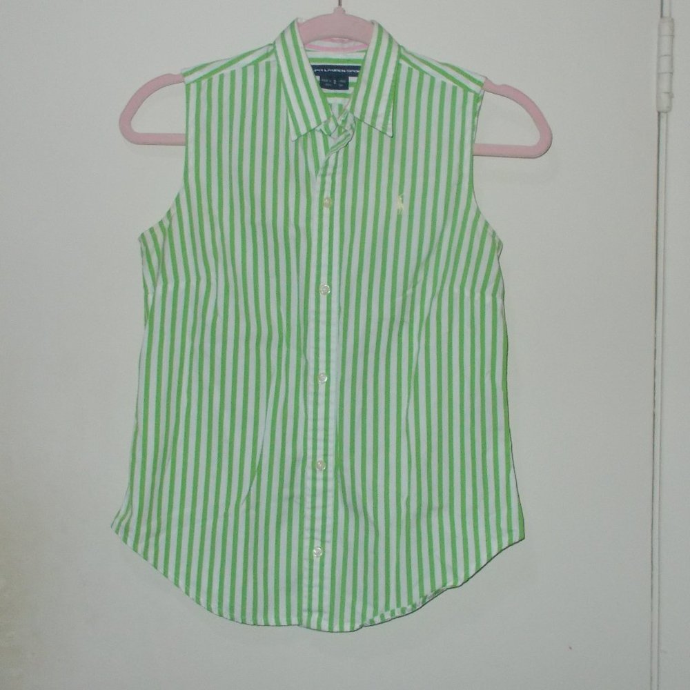 Ralph Lauren Sport Button Up Sleeveless Top Size 2